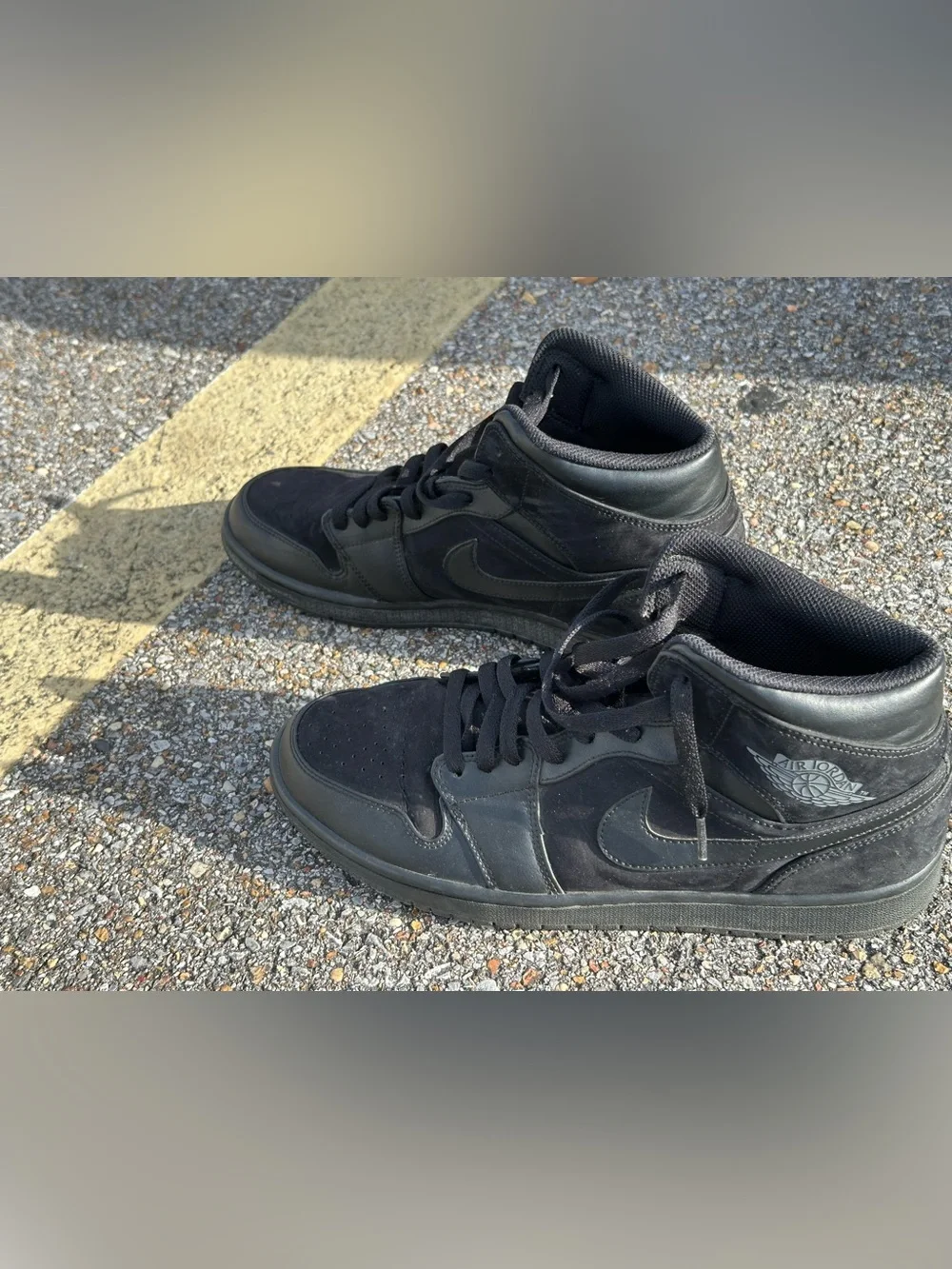 Air Jordan 1 Mid 'Triple Black' 2018 554724-050 Men's 10